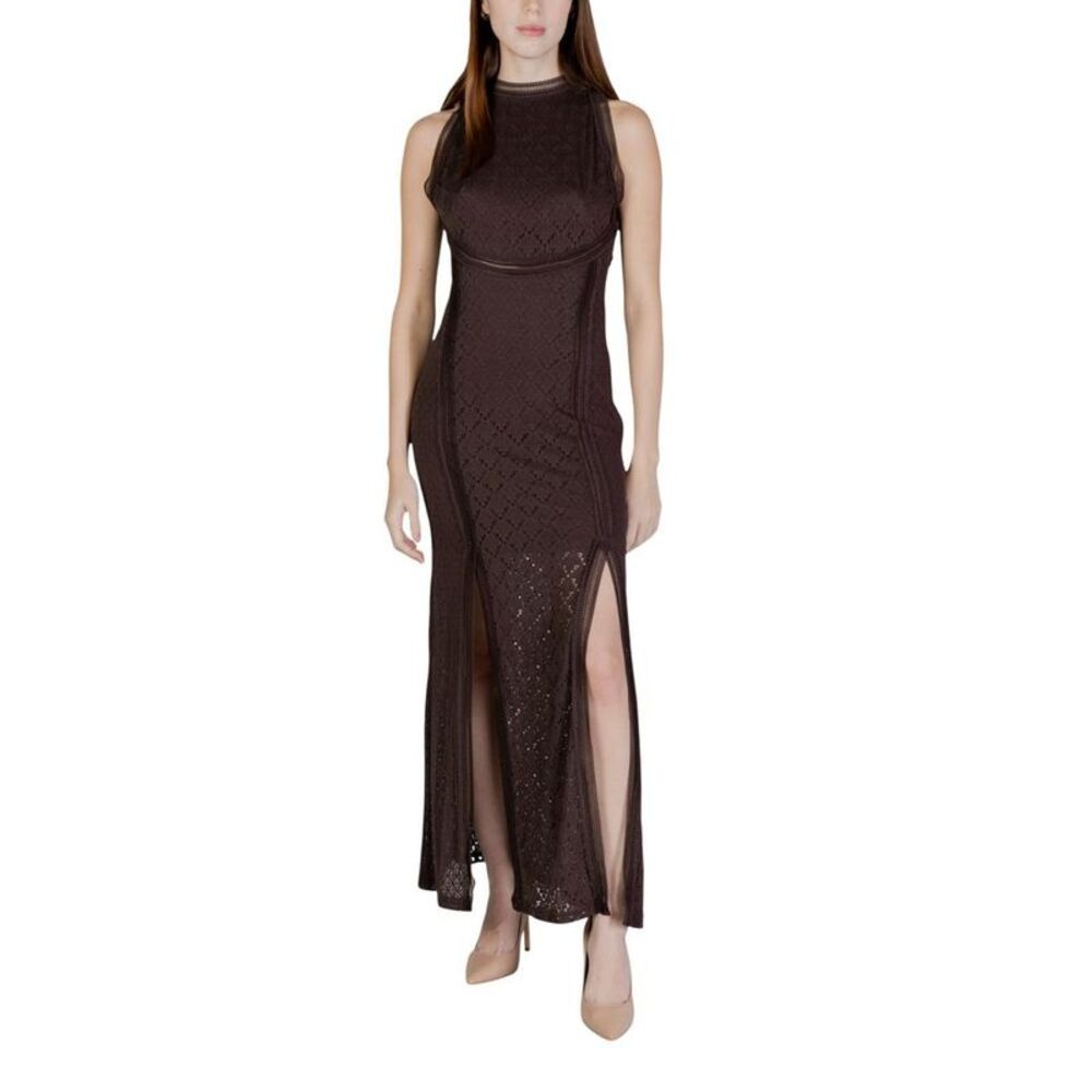 Guess Brown Polyamide Long Women's Dress